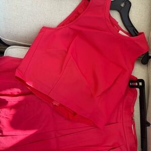 J.Crew coral pink top and skirt set